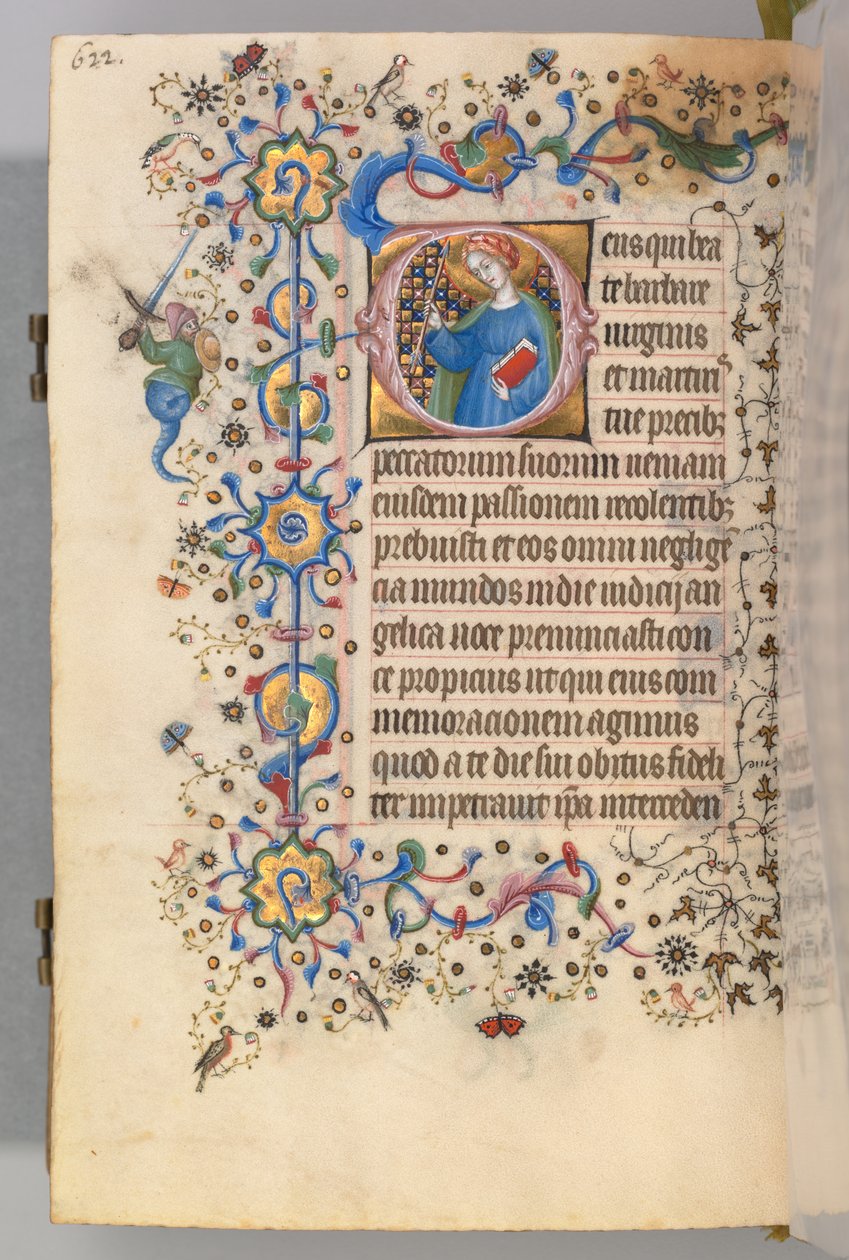 Horas de Carlos el Noble, Rey de Navarra 1361-1425, fol. 305v, Santa Marta, c. 1405 de Master of the Brussels Initials and Associates