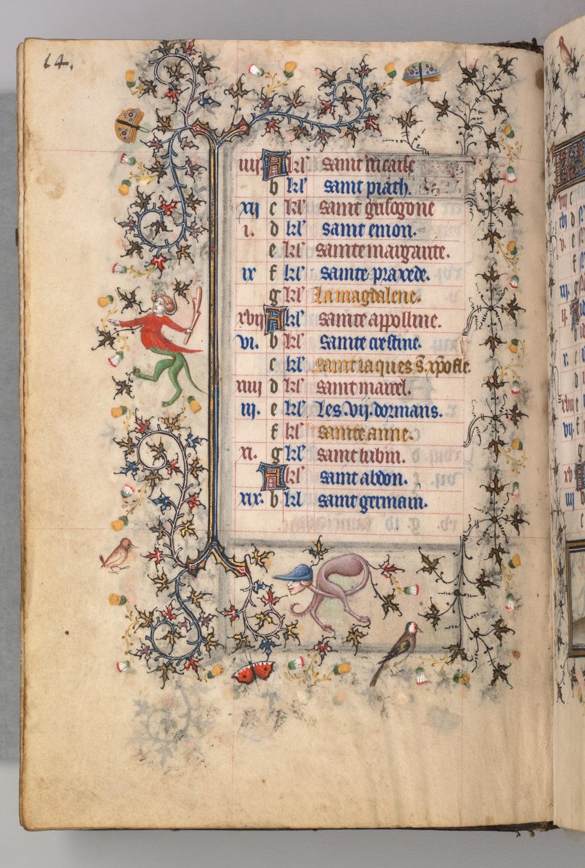 Horas de Carlos el Noble, Rey de Navarra 1361-1425: fol. 7v, Julio, c. 1405 de Master of the Brussels Initials and Associates