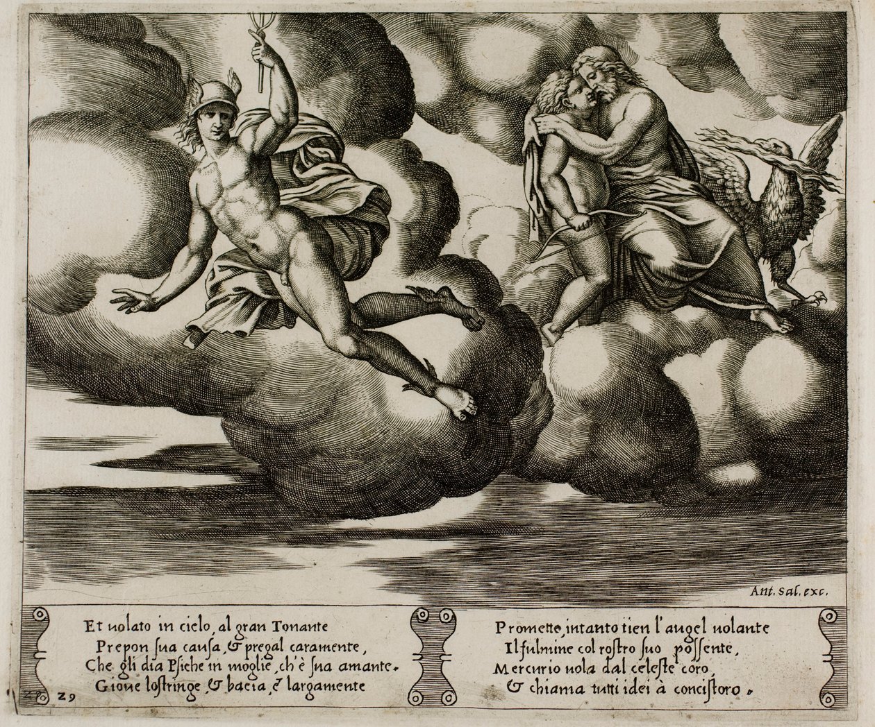 Cupido suplicando a Júpiter por misericordia para Psique de Master of the Die
