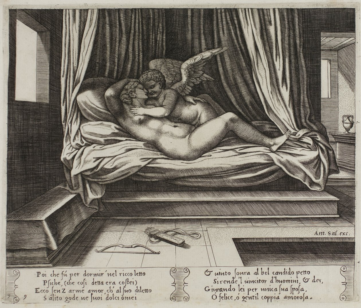 Cupido en brazos de Psique de Master of the Die