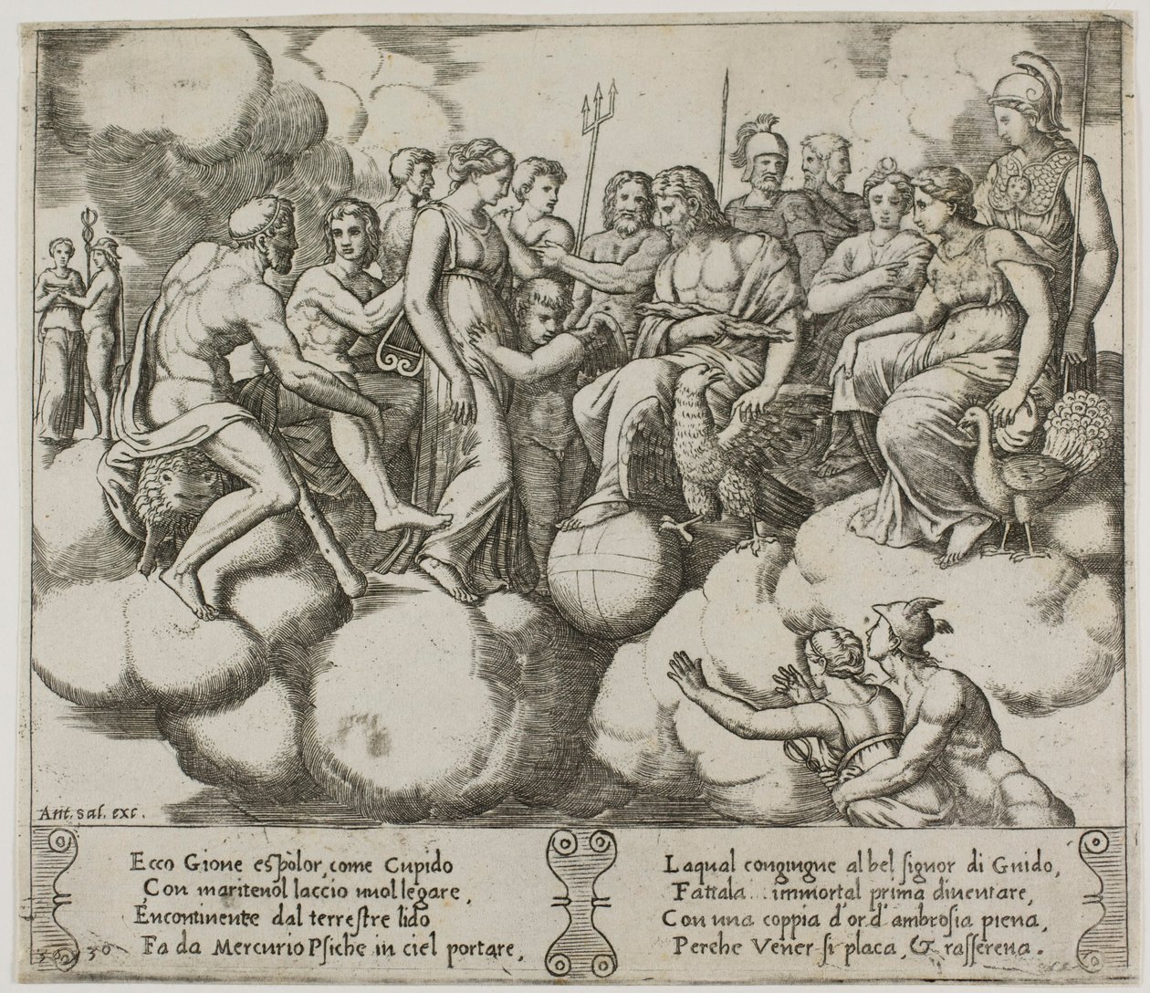 Venus y Cupido Defendiendo su Causa en Presencia de Júpiter y Otros Dioses de Master of the Die