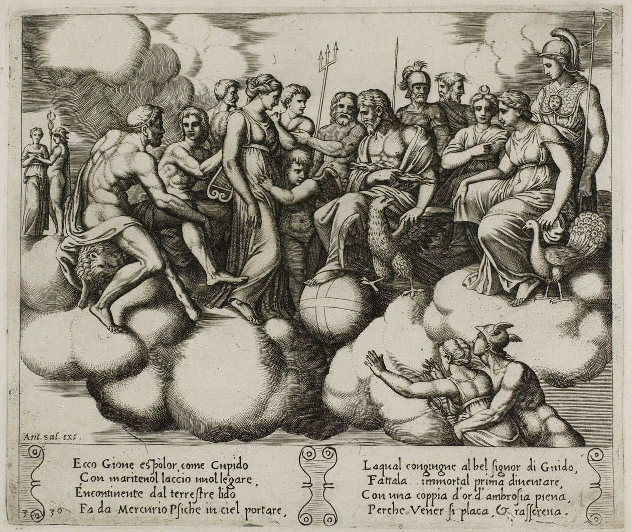 Venus y Cupido Suplicando su Causa ante Júpiter y Otros Dioses de Master of the Die