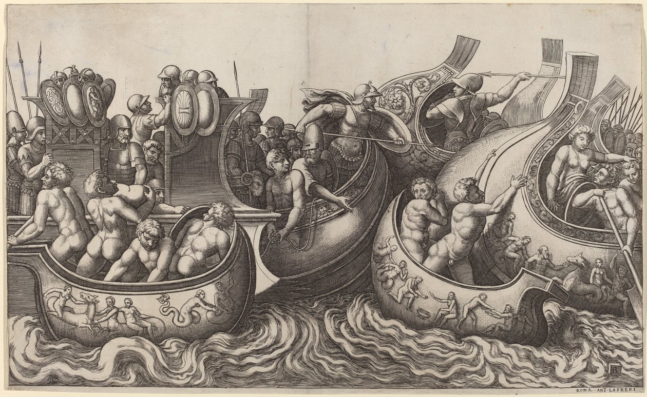 Batalla Naval de Master of the Die after Giulio Romano