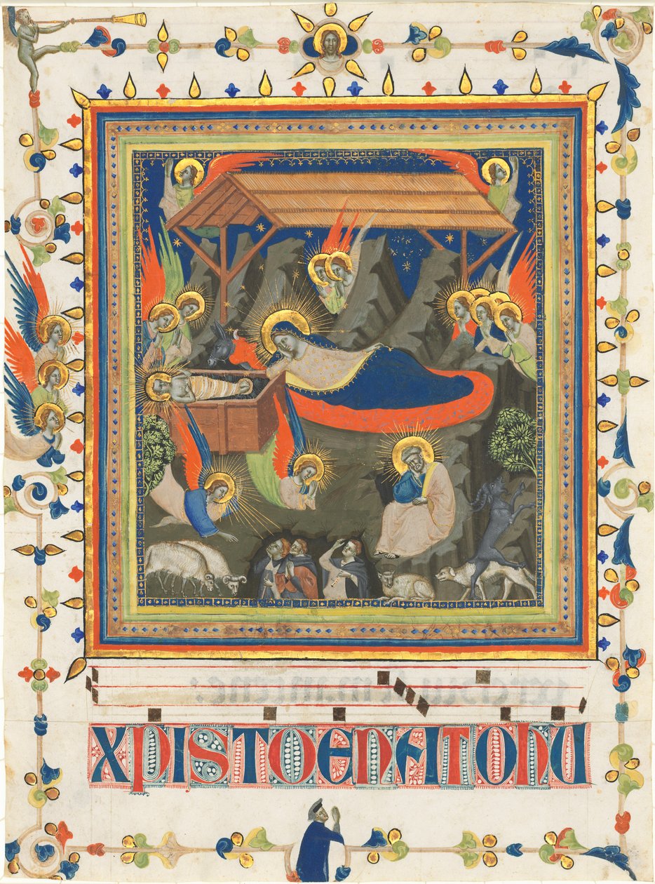 La Natividad con la Anunciación a los pastores de Master of the Dominican Effigies