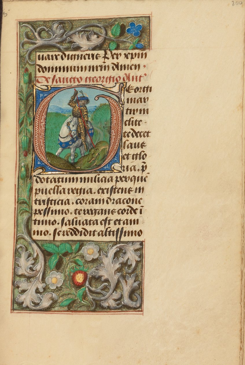 Inicial G: San Jorge y el Dragón de Master of the Dresden Prayer Book