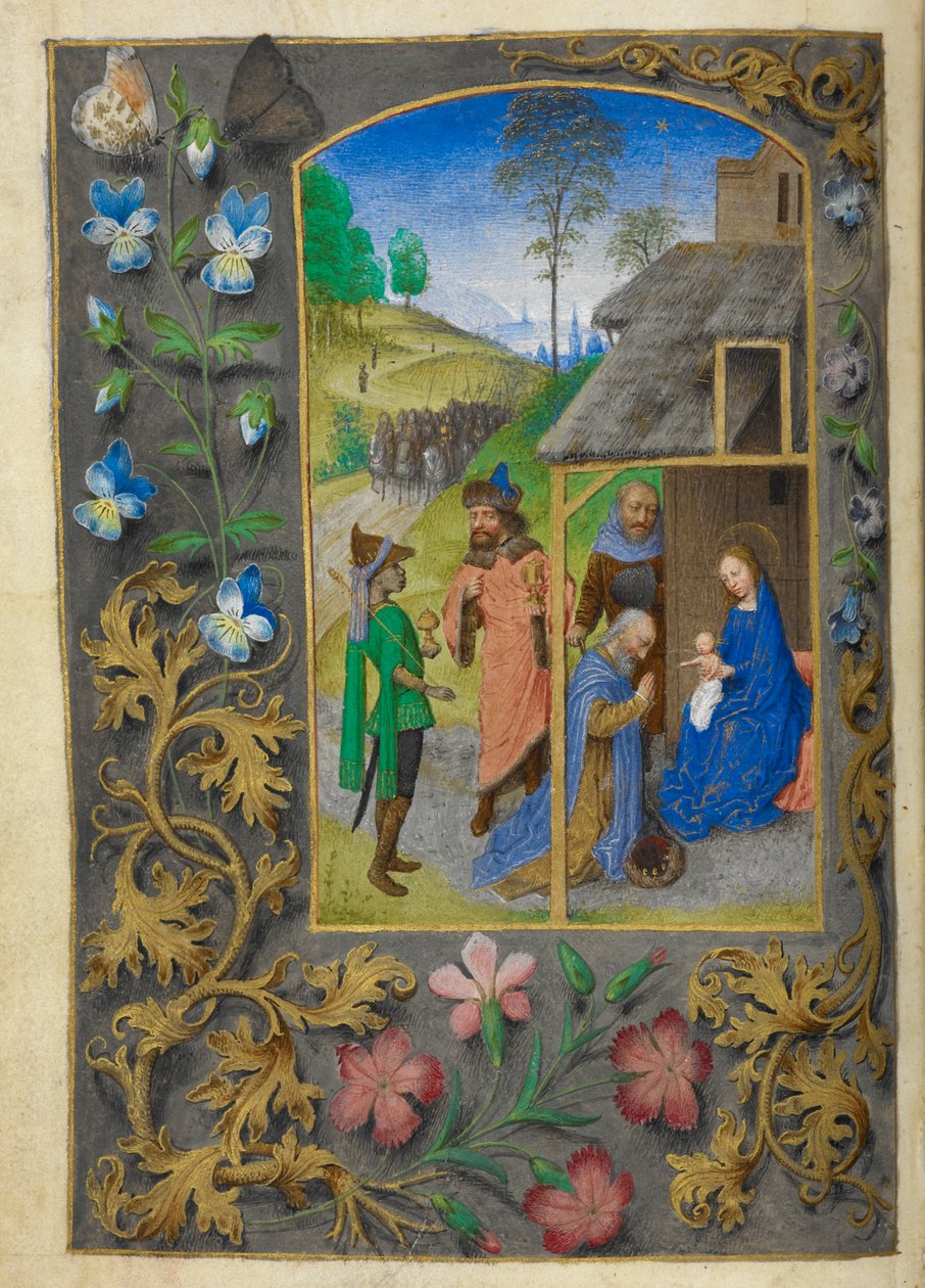 La Adoración de los Reyes Magos. de Master of the Dresden Prayer Books