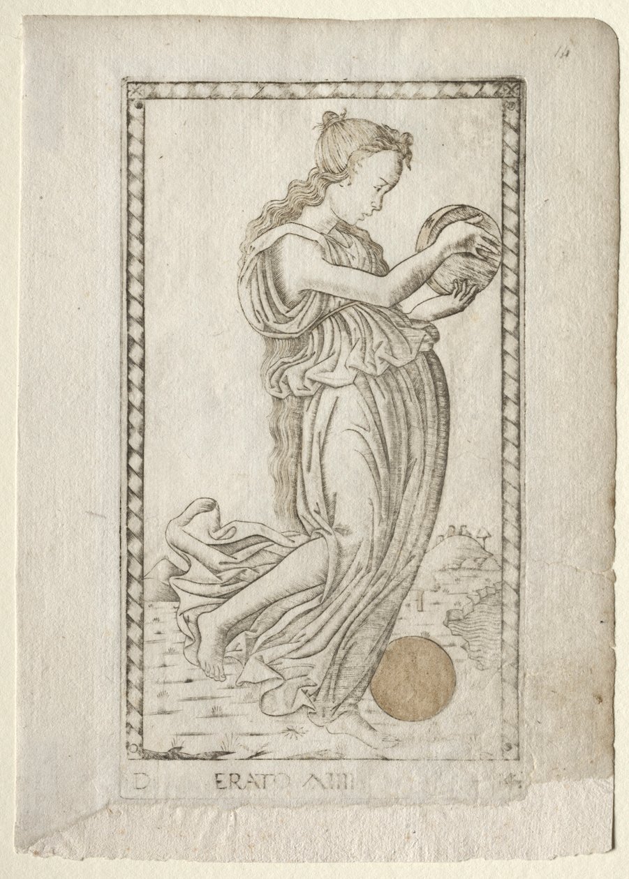 Erato lírica y poesía de amor de la serie Tarocchi de Master of the E Series Tarocchi