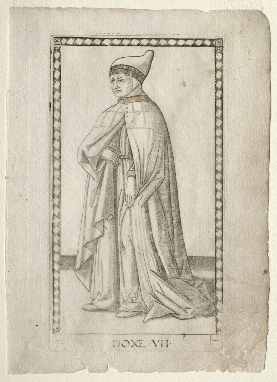 El Dogo de los Tarocchi, serie E: Condiciones del Hombre, #7, antes de 1467 de Master of the E Series Tarocchi