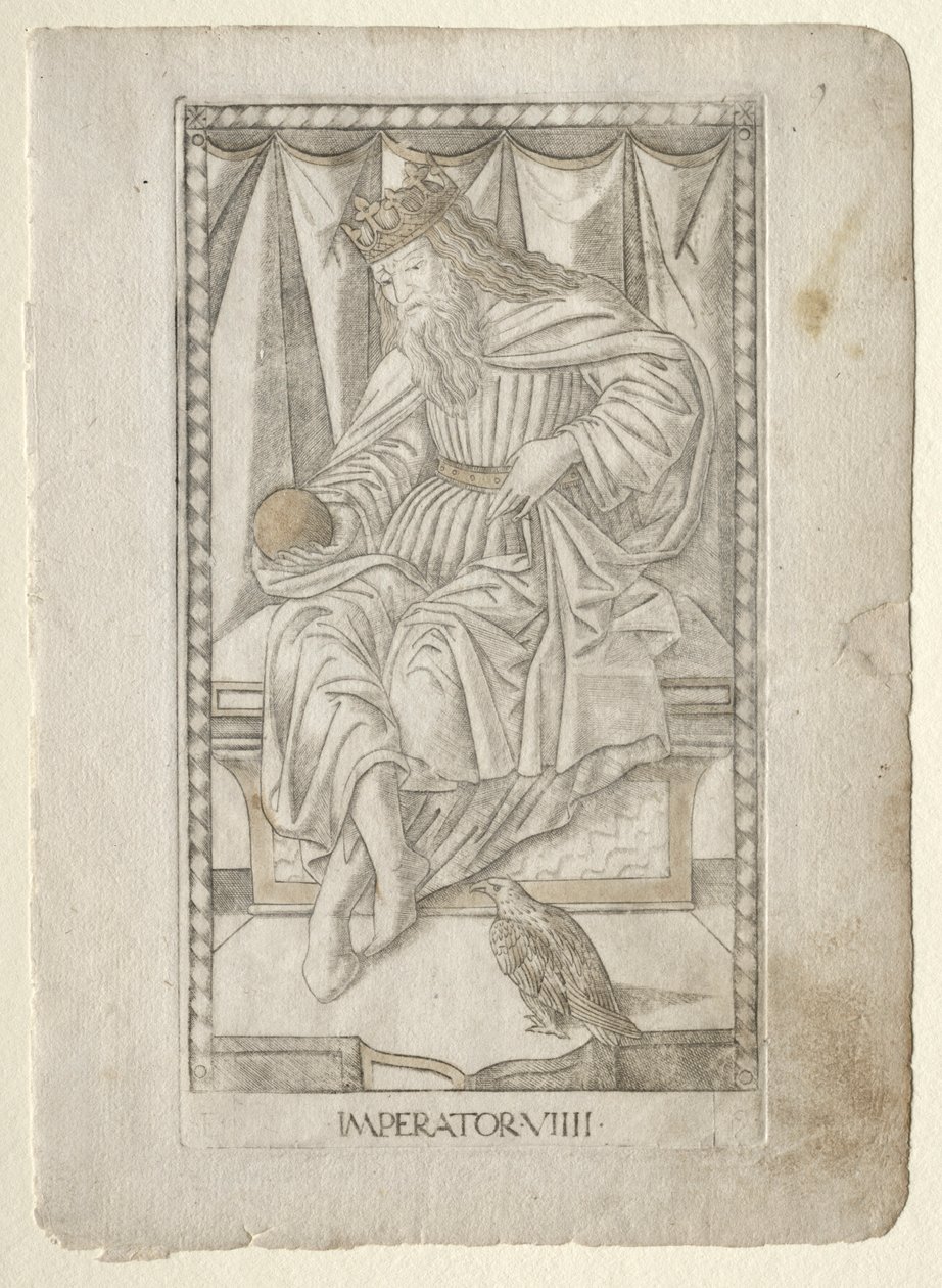 El Emperador del Tarocchi, serie E: Condiciones del Hombre, #9, antes de 1467 de Master of the E Series Tarocchi