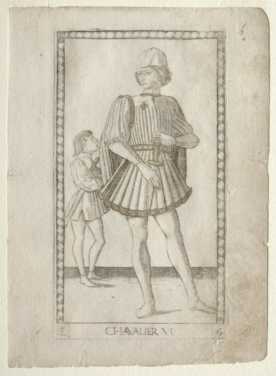 El Caballero de los Tarocchi, serie E: Condiciones del Hombre, #6, antes de 1467 de Master of the E Series Tarocchi