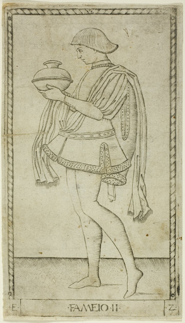 El sirviente, placa dos de Las filas y condiciones de los hombres de Master of the E Series Tarocchi