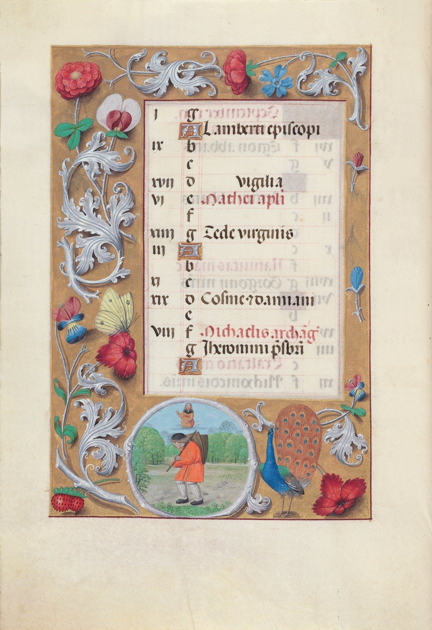 Horas de la Reina Isabel la Católica, Reina de España:  Fol. 10v, septiembre de Master of the First Prayerbook of Maximillian