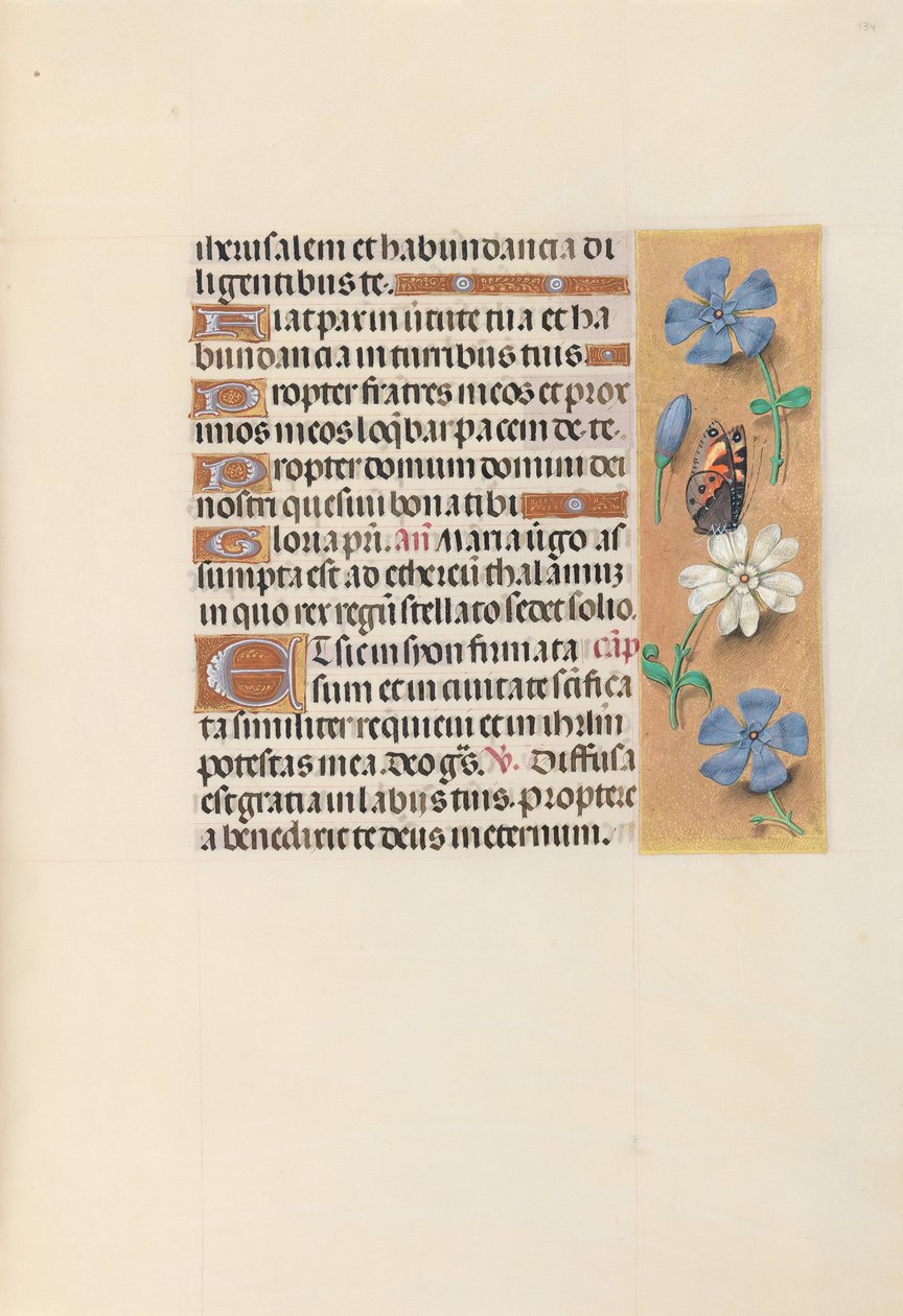 Horas de la Reina Isabel la Católica, Reina de España: Fol. 134r, c. 1500 de Master of the First Prayerbook of Maximillian