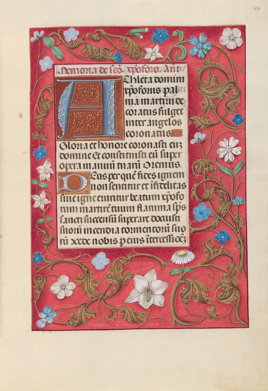 Horas de la Reina Isabel la Católica, Reina de España: Fol. 180r, c. 1500 de Master of the First Prayerbook of Maximillian