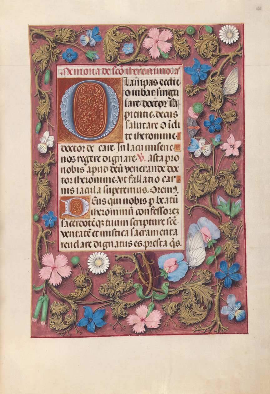 Horas de la Reina Isabel la Católica, Reina de España: Fol. 186r, c. 1500 de Master of the First Prayerbook of Maximillian