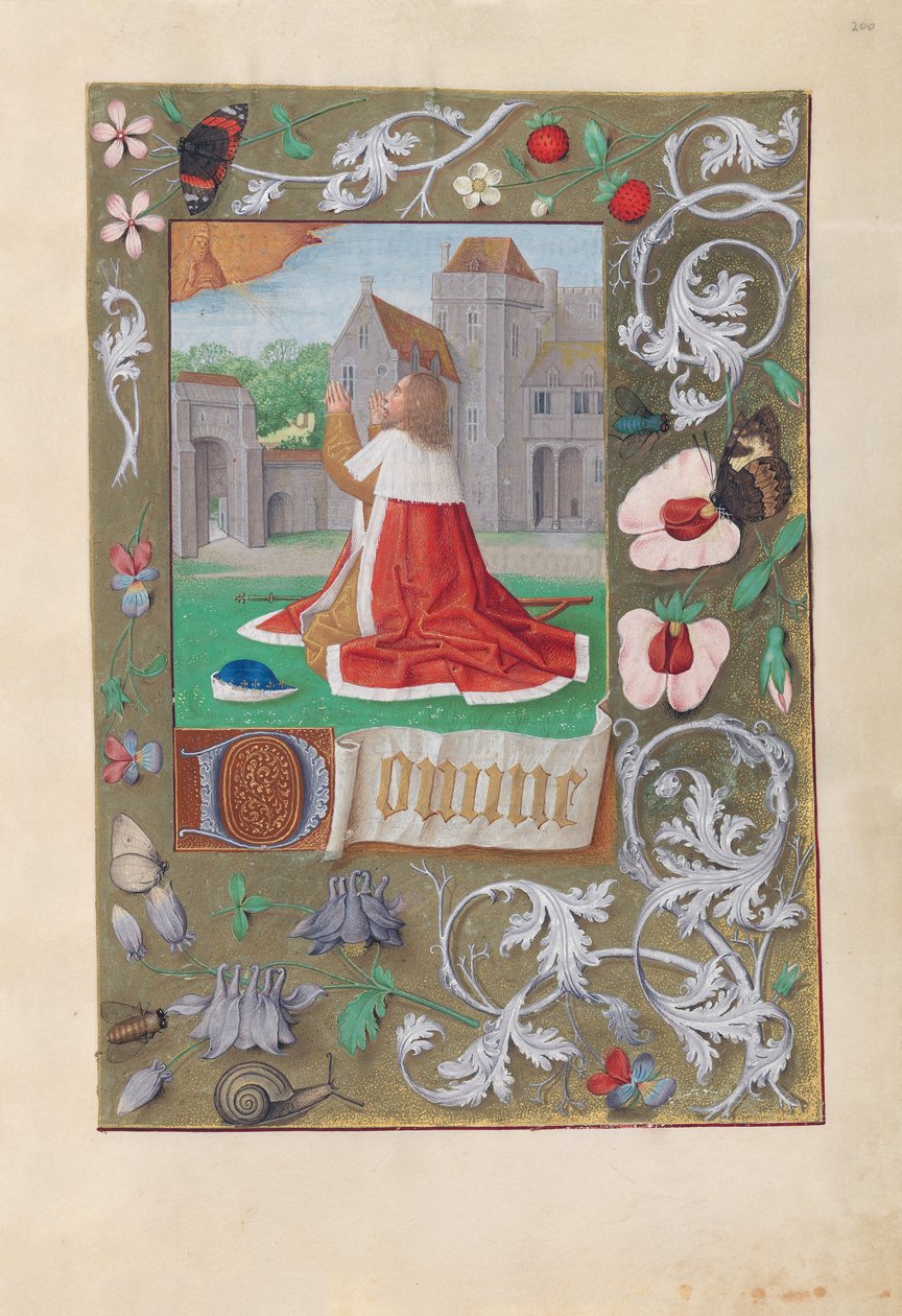 Horas de la Reina Isabel la Católica, Reina de España: Fol. 200r, David, c. 1500 de Master of the First Prayerbook of Maximillian