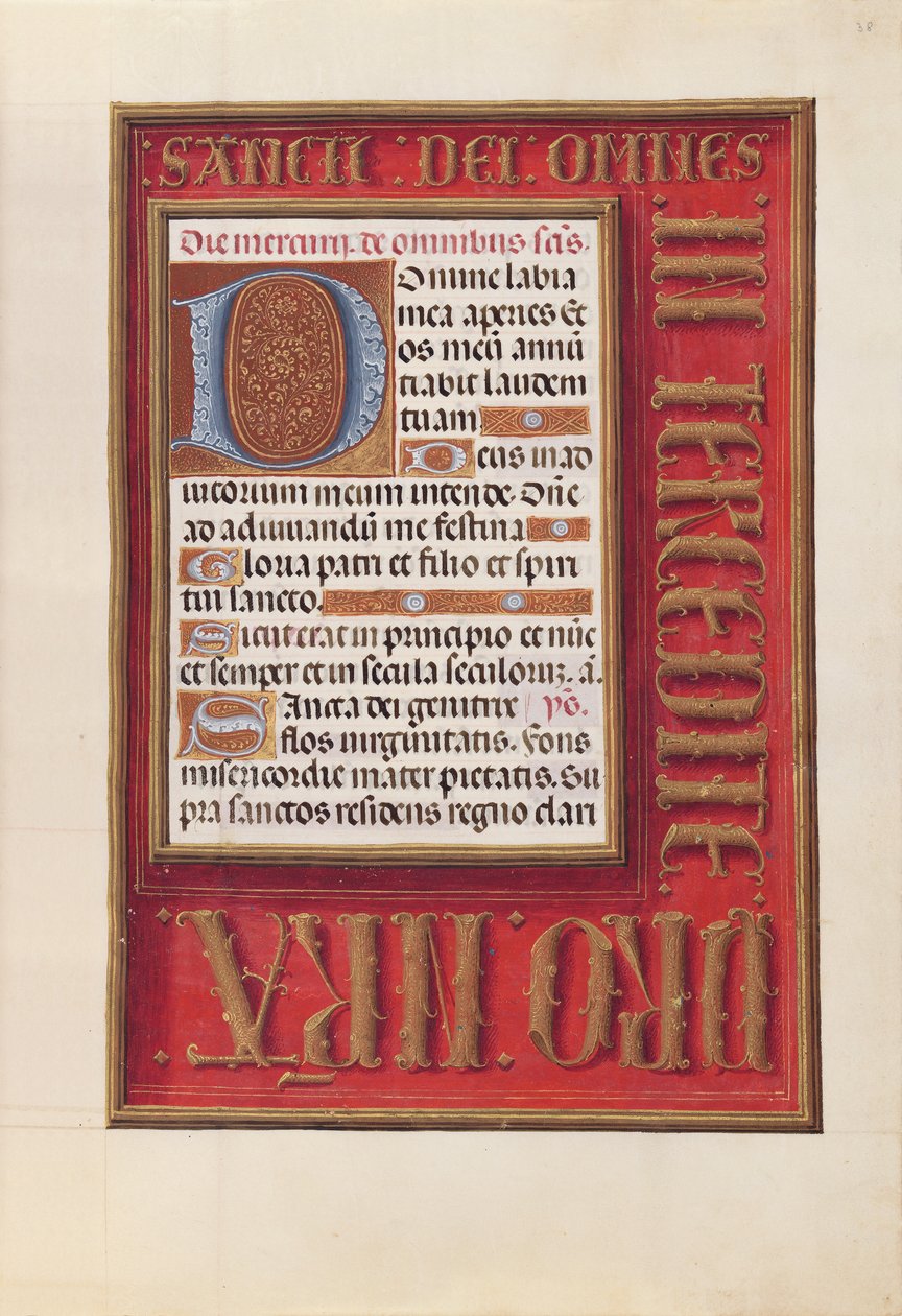 Horas de la Reina Isabel la Católica, Reina de España: Fol. 38r, c. 1500 de Master of the First Prayerbook of Maximillian
