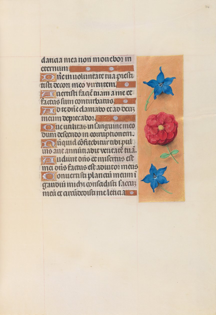 Horas de la Reina Isabel la Católica, Reina de España: Fol. 74r, c. 1500 de Master of the First Prayerbook of Maximillian
