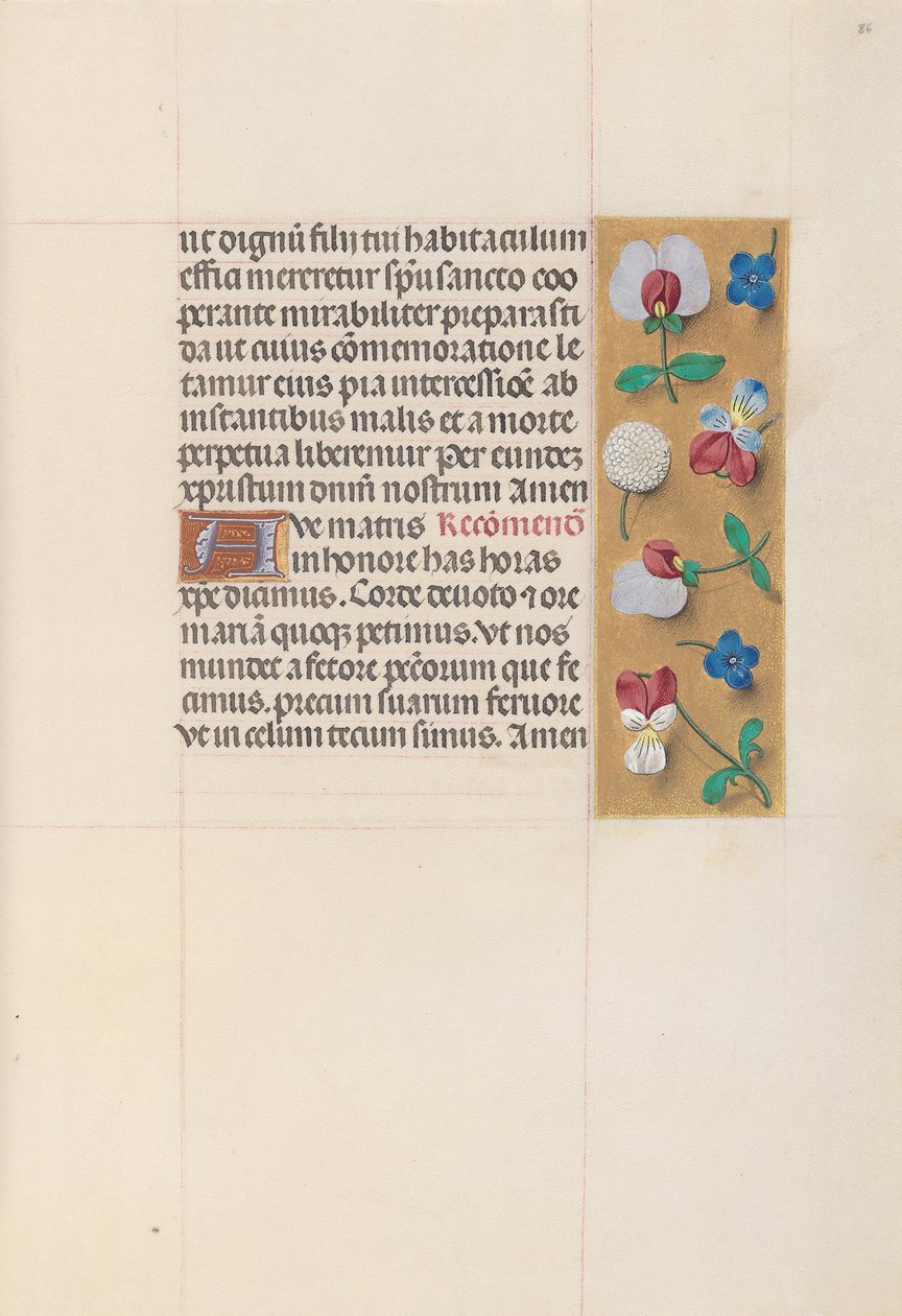 Horas de la Reina Isabel la Católica, Reina de España: Fol. 86r, c. 1500 de Master of the First Prayerbook of Maximillian