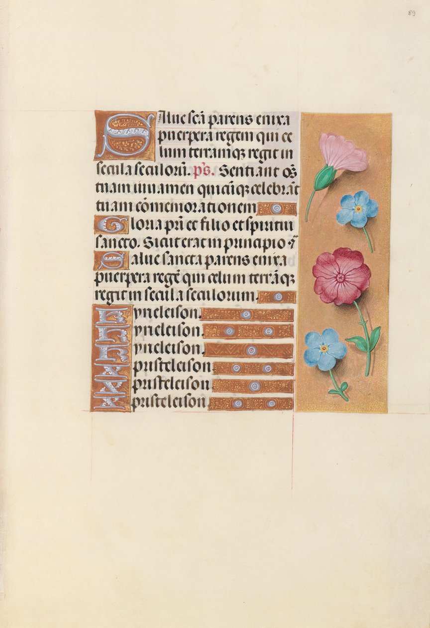 Horas de la Reina Isabel la Católica, Reina de España: Fol. 89r, c. 1500 de Master of the First Prayerbook of Maximillian