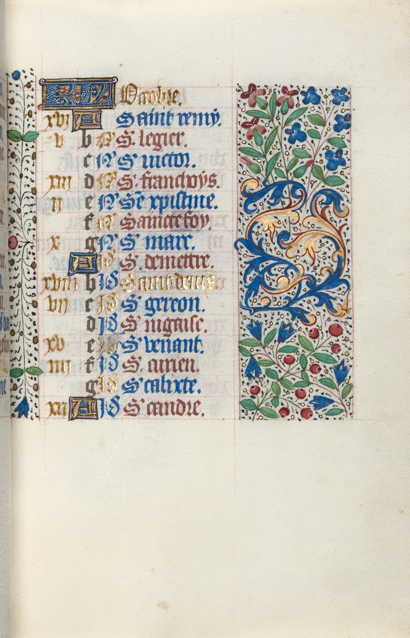 Libro de Horas Uso de Rouen: fol. 10r, c. 1470 de Master of the Geneva Latini