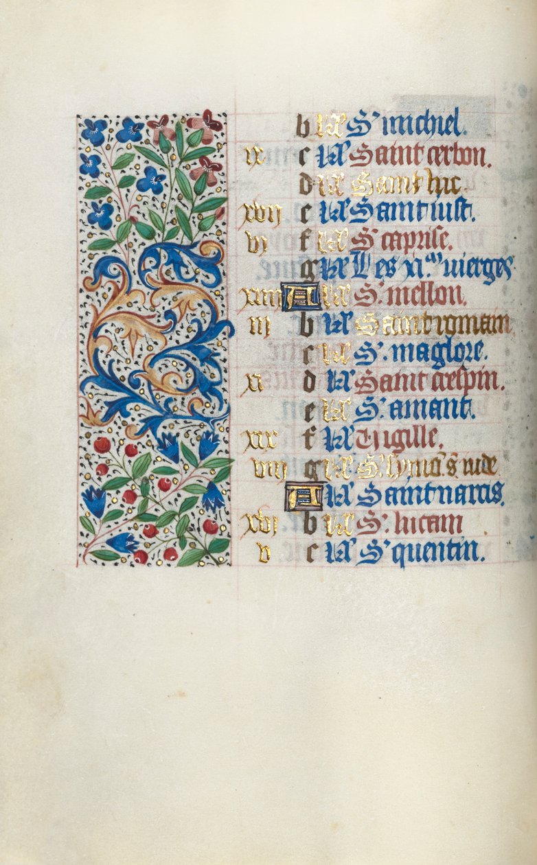 Libro de Horas Uso de Rouen: fol. 10v, c. 1470 de Master of the Geneva Latini