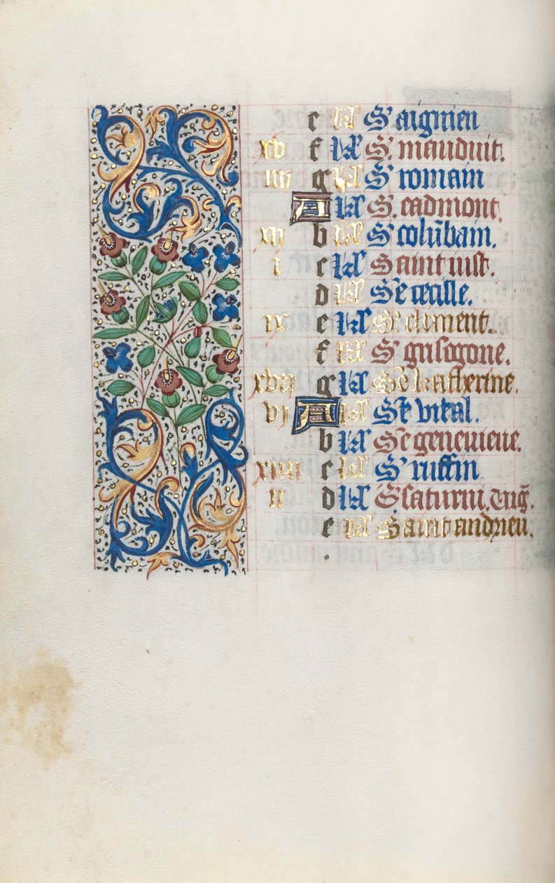 Libro de horas Uso de Rouen: fol. 11v, c. 1470 de Master of the Geneva Latini