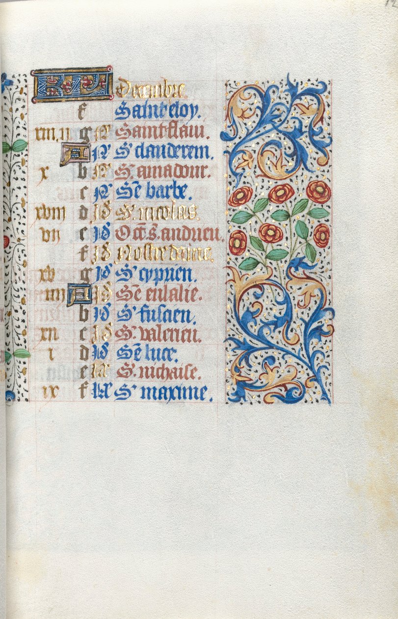 Libro de Horas Uso de Rouen: fol. 12r, c. 1470 de Master of the Geneva Latini