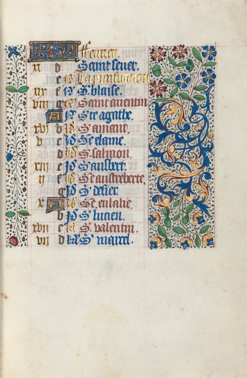 Libro de Horas Uso de Rouen: fol. 2r, c. 1470 de Master of the Geneva Latini