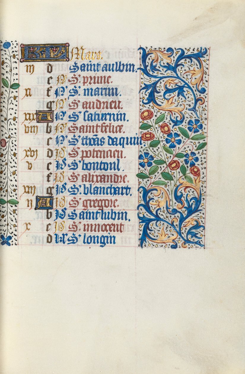 Libro de Horas Uso de Ruan: fol. 3r, c. 1470 de Master of the Geneva Latini