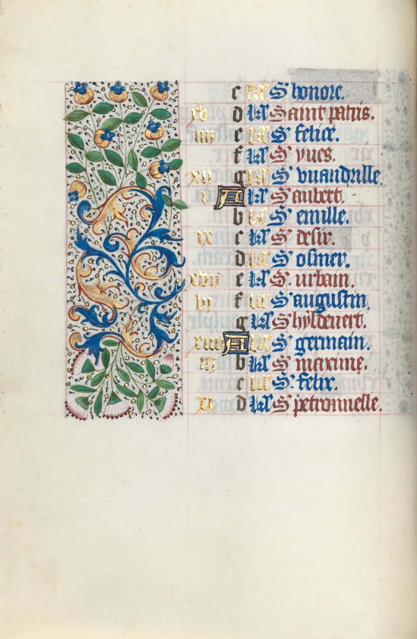 Libro de Horas Uso de Ruan: fol. 5v, c. 1470 de Master of the Geneva Latini