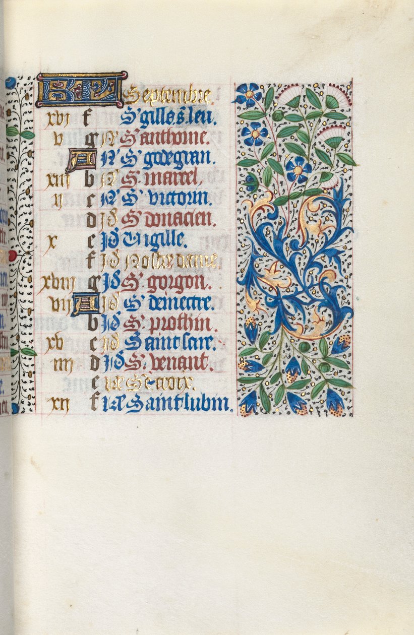 Libro de Horas Uso de Ruan: fol. 9r, c. 1470 de Master of the Geneva Latini