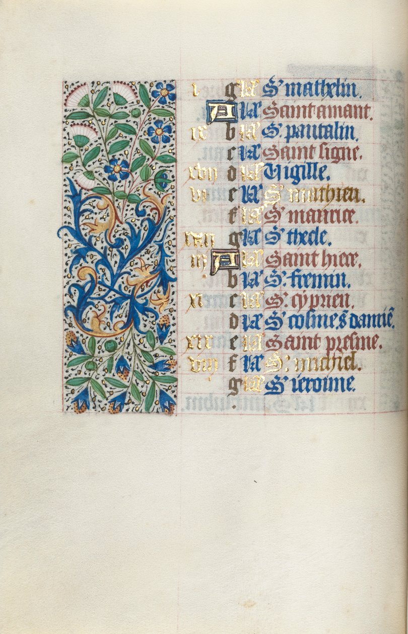 Libro de Horas Uso de Rouen: fol. 9v de Master of the Geneva Latini
