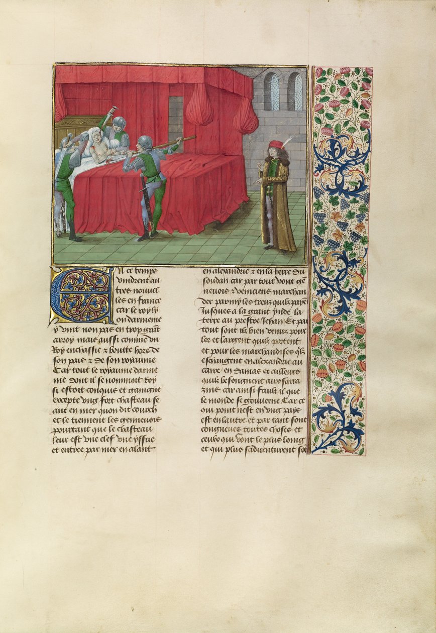 El rey de Chipre asesinado por los perseguidores de sus hermanos de Master of the Getty Froissart