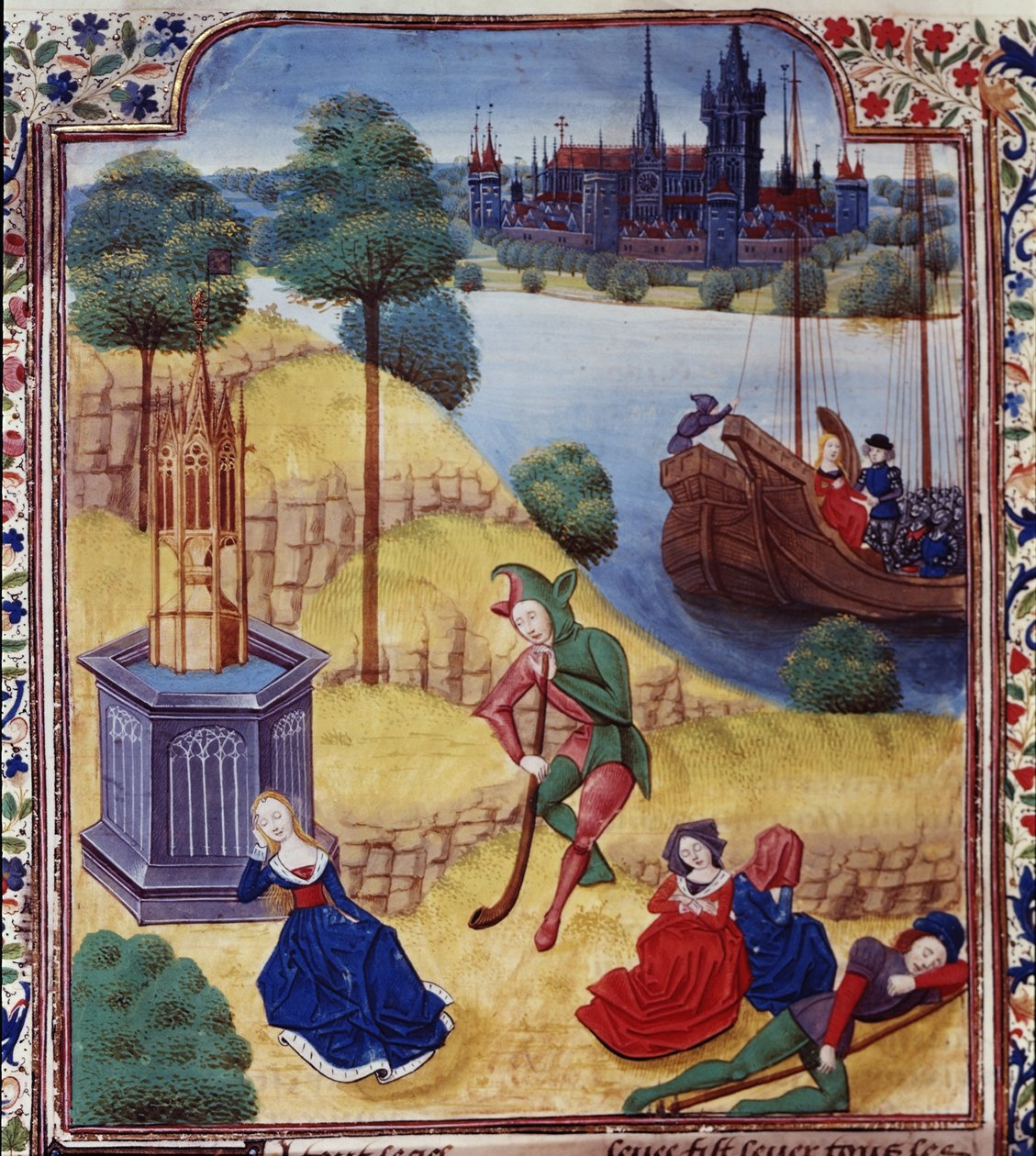 Añadir 35322 fol.227v Ephigenia y Cimone, de Giovanni Boccaccio (1313-75) 