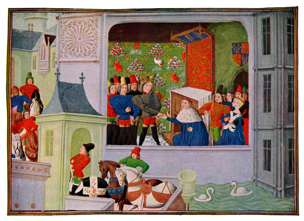 Entrevista de Ricardo II y el Duque de Gloucester, siglo XIV siglo XV de Master of the Harley Froissart