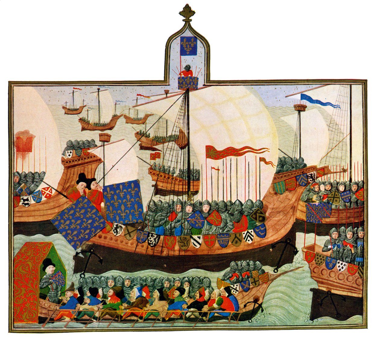 La Expedición de los Franceses y Genoveses a Berbería, siglo XV de Master of the Harley Froissart