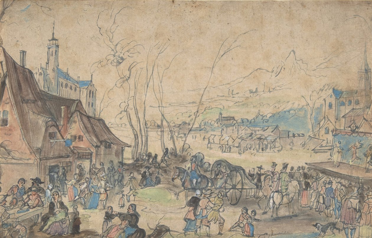 Feria del pueblo, siglo XVI de Master of the Hermitage Sketchbook