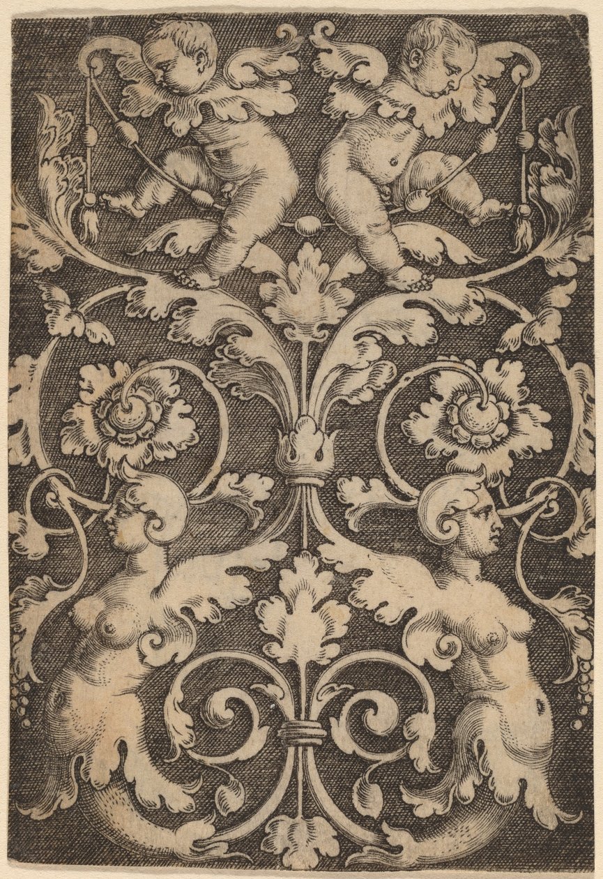 Ornamento Vertical con Dos Sirenas de Master of the Horse Heads