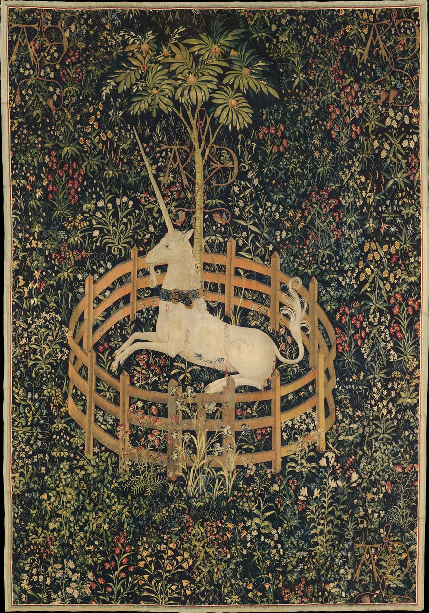El unicornio en cautiverio, c. 1500 de Master of the Hunt of the