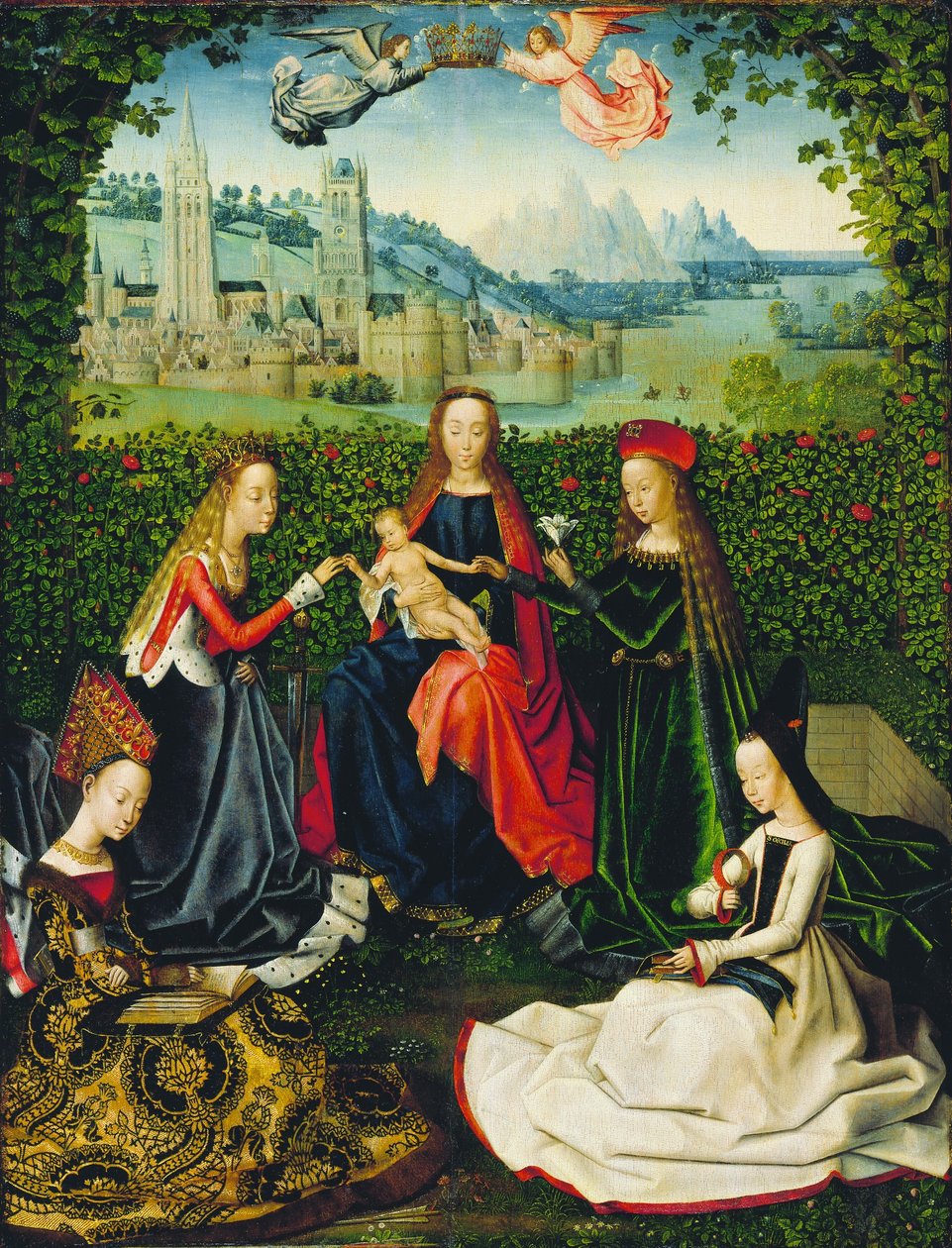 Virgen de la Rosaleda de Master of the Legend of Saint Lucy