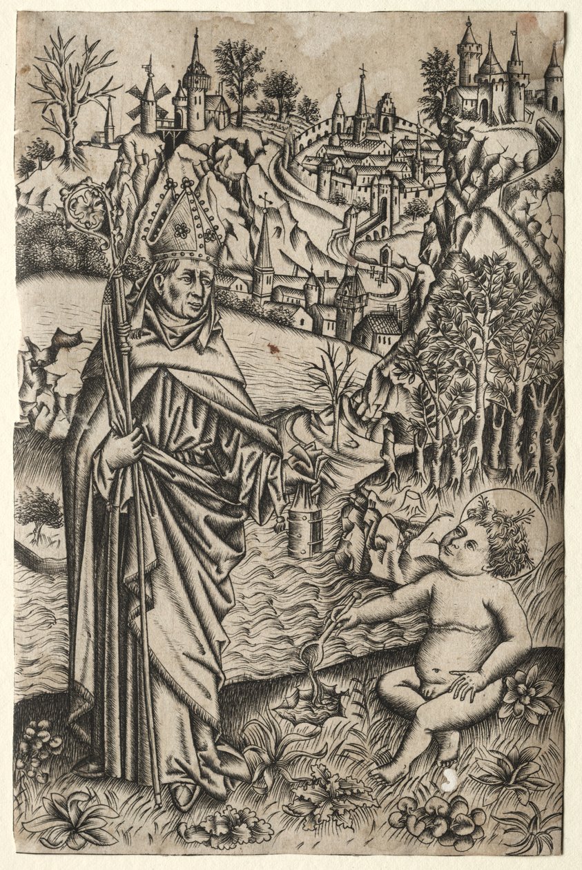 San Agustín y el Niño en la Orilla del Mar de Master of the Nuremberg Passion