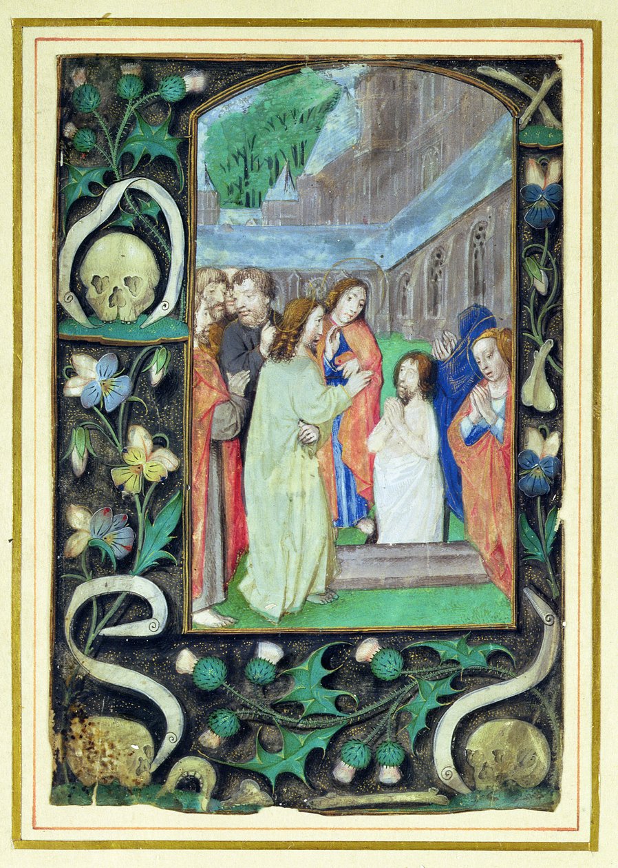 La resurrección de Lázaro, de un libro de Horas de Master of the Prayerbook