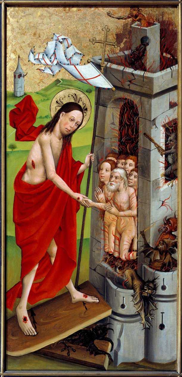 Cristo con limbo Pintura sobre madera del Maestro del Alto Rin (siglo XV) 1460 Lyon, Museo de Bellas Artes de Master of the Rhine