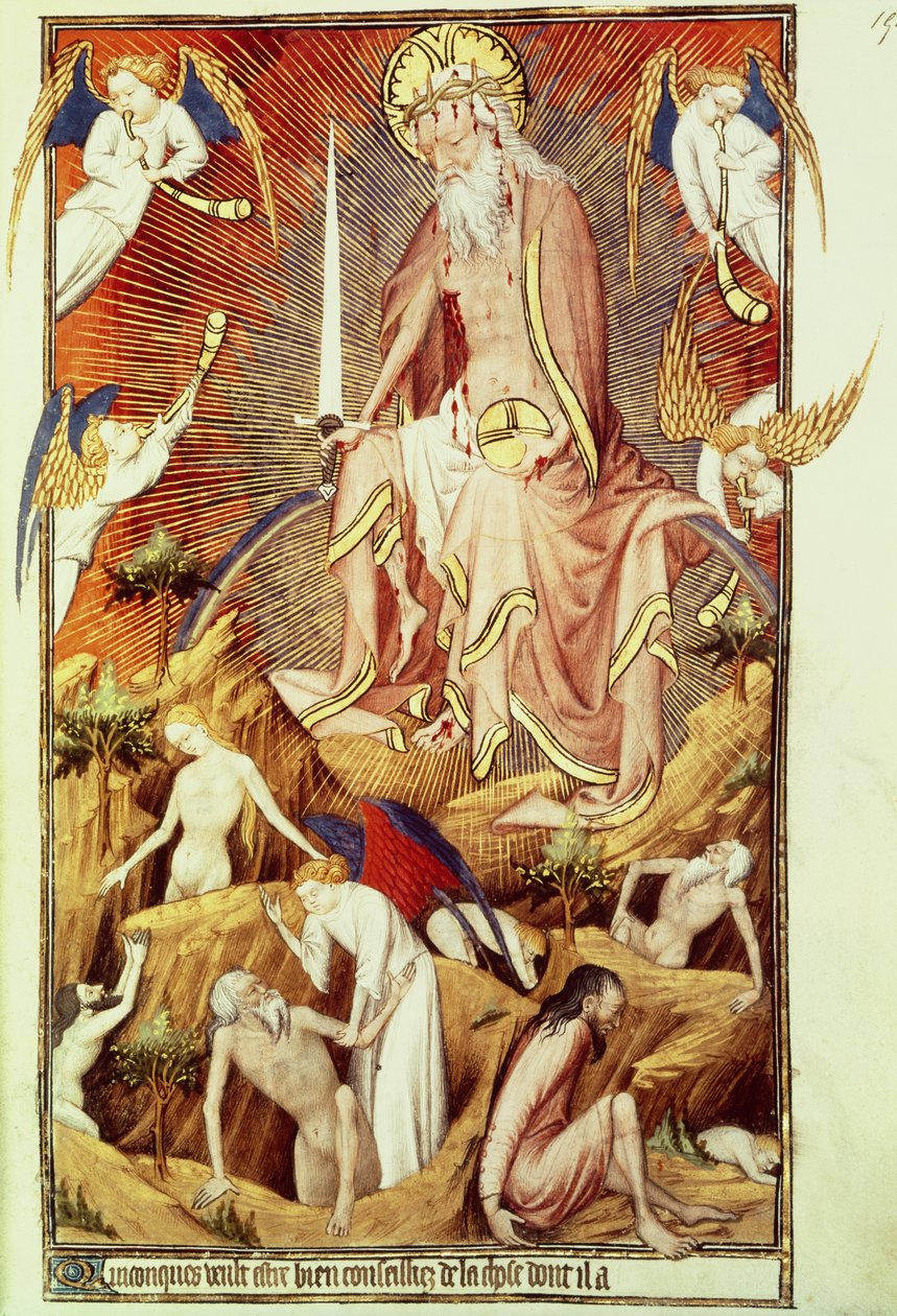 Ms Lat. 9471 f.194 El Juicio Final, de las Grandes Horas de Rohan, c.1418-25 de Master of the Rohan Hours