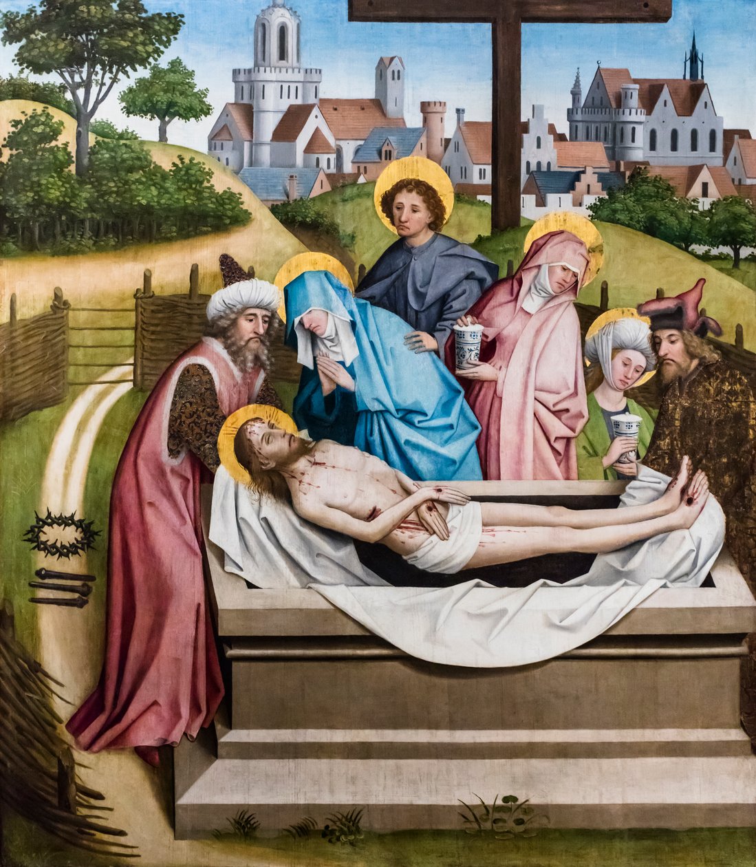 El Entierro de Cristo, ca. 1450/55 (Témpera y óleo sobre madera de abeto) de Master of the Sterzing Altarpiece
