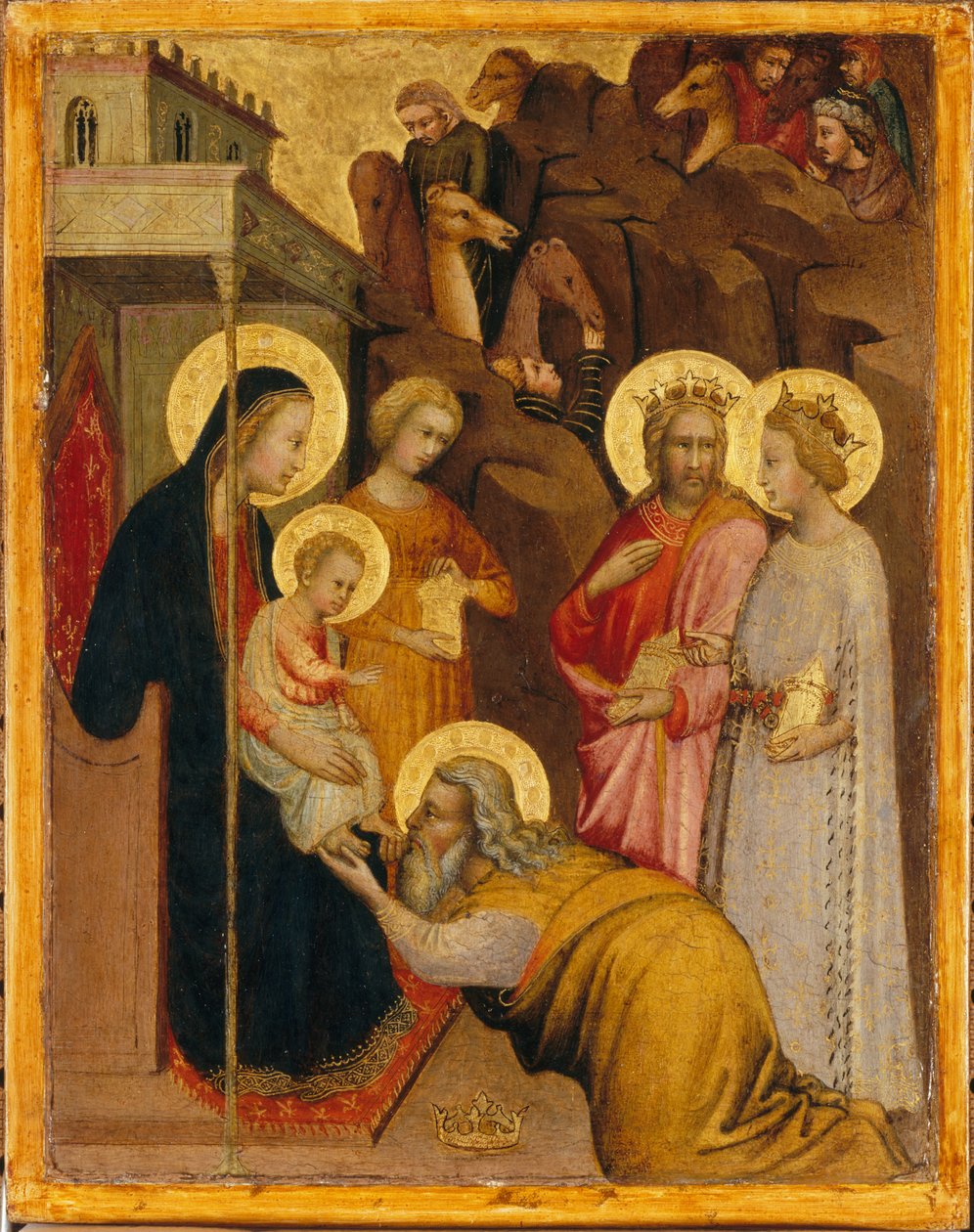 La Adoración de los Magos, c.1400-10 (temple al huevo y oro sobre tabla de madera) de Master of the Straus Madonna