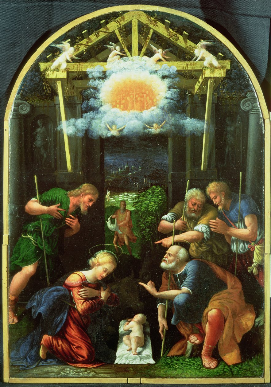 La adoración de los pastores (óleo sobre tabla) de Master of the Twelve Apostles