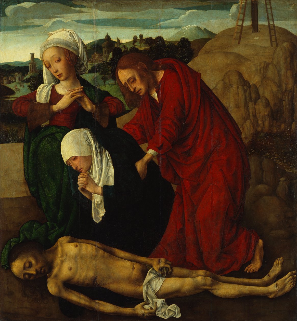 La lamentación sobre Cristo muerto, c.1490 (óleo sobre tabla) de Master of the Virgo Inter Virgines