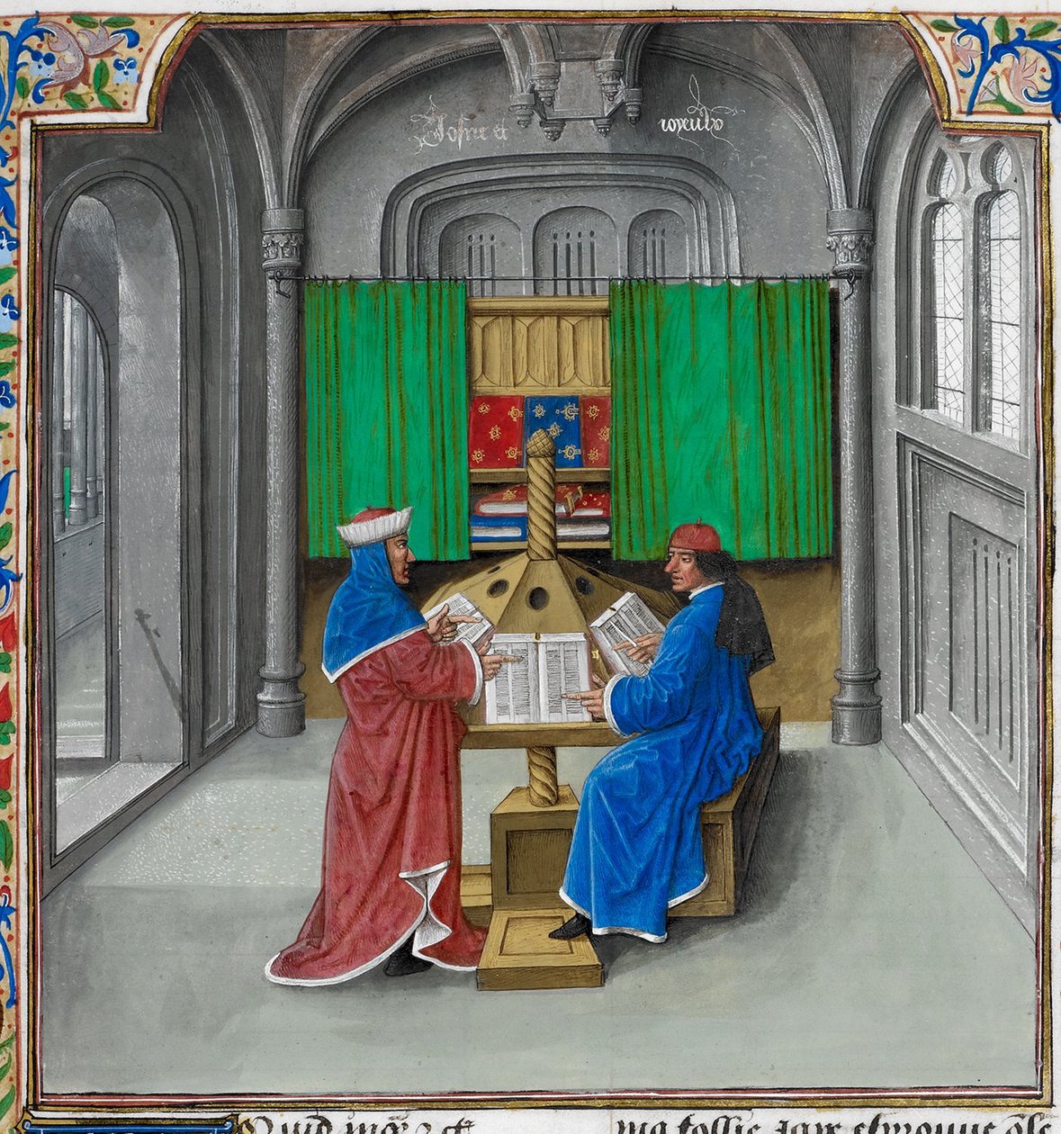 Boccaccio y Petrarca De: De casibus virorum illustrium de Giovanni Boccaccio de Master of the White inscriptions